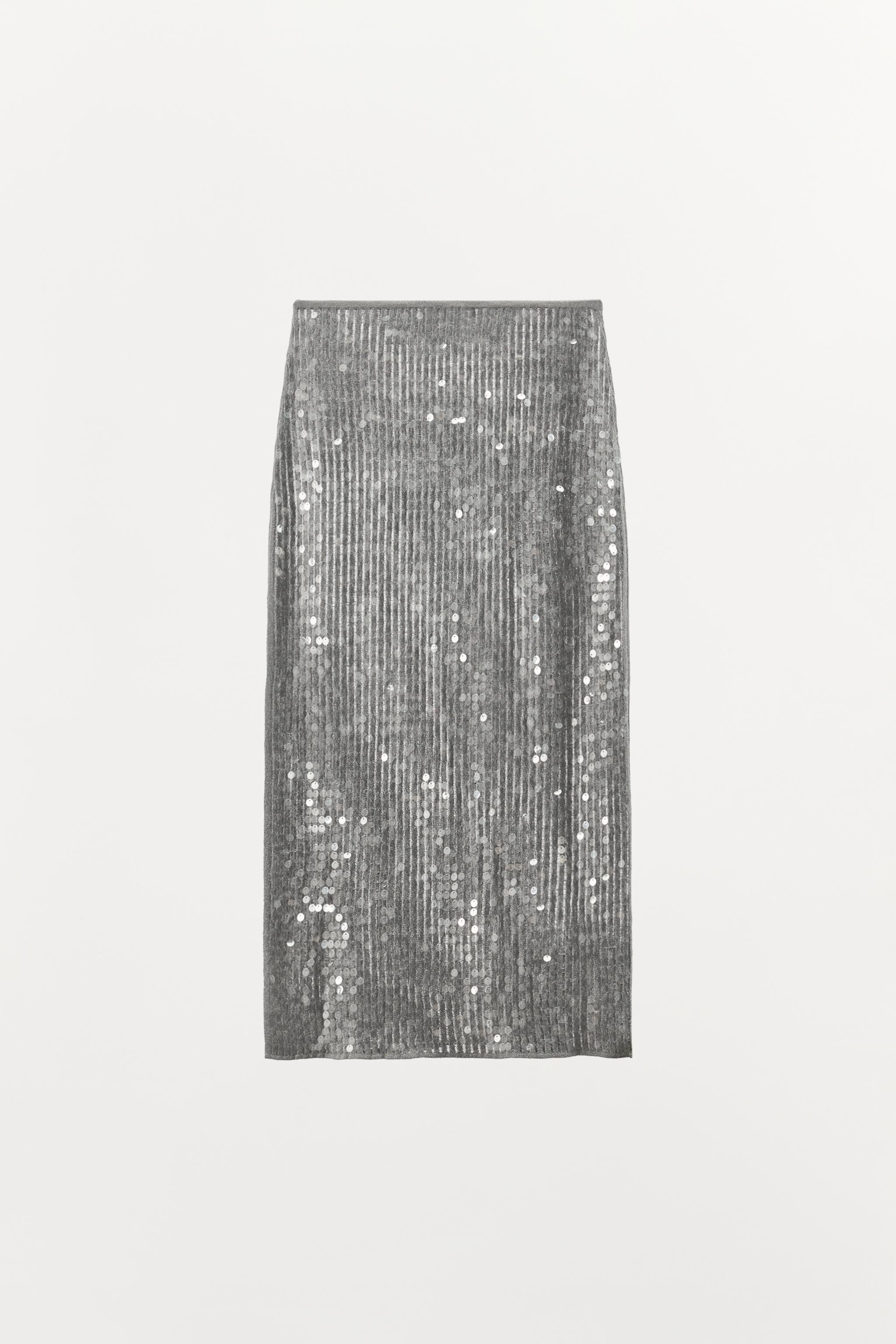 JUPE MI-LONGUE PAILLETTES OUVERTURE
